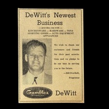 Vintage Gambles Store DeWitt Michigan Bill Overholt Advertising Clipping picture