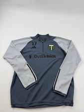 Portland Timbers Pullover Mens Large Gray MLS Soccer Adidas AEROREADY 1/4 Zip picture