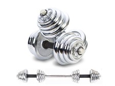 Adjustable Weight To 110lbs Cast Iron Dumbbell Barbell Set Home Gym Work Out  picture