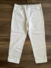 J Crew Denim Women’s Slouchy Boyfriend Jeans 100% Cotton White 32 New With Tags picture