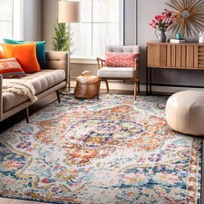 Rugshop Area Rug Distressed Vintage Bohemian Rugs for Bedroom Living Room Rugs picture
