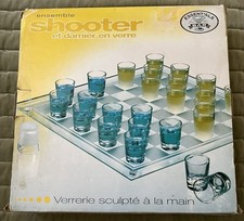 Checkerboard Shot Glass Game Set Game Night 27 Piece Handcrafted Glassware picture