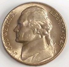 1947 S US Jefferson Nickel Gem BU Post World War Two Nice Luster Free Post picture