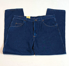 Wrangler Rugged Wear Men's Relaxed Straight Jeans Dark Wash Blue Denim 38x30 picture