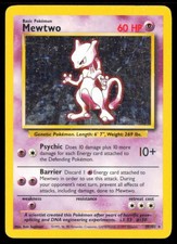 Mewtwo 10/102 Holo Rare Base Set Unlimited Pokemon Moderately Played picture