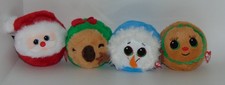 4 Ty Beanie Bouncers Holiday Santa- Kenneth- Parka -Nougat  3 1/2