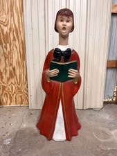 Vintage Blow Mold Caroler. ALFCO Artistic Latex Mold, 1960, 40 inch High - Girl  picture