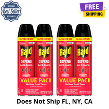 4 Pack Raid Ant & Roach Killer Spray Outdoor Fresh 20 oz Bug Insecticide Defend picture
