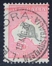 AUSTRALIA SG136 1932 10/- Grey & Pink, VFU, Cat £160 picture