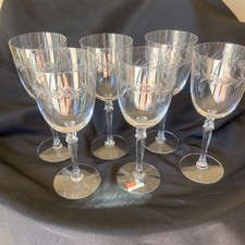 Fostoria Holly  set of 6 Glasses 7 7/8” never used original sticker beautiful  picture