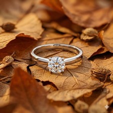 0.90CT Round Natural Diamond GIA Certify Ring For Engagement 14kt White Gold picture