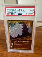 2007 Naruto CCG S4 Earth Style Mud Wall Diamond Foil #J158 PSA 9 MINT POP 1 picture
