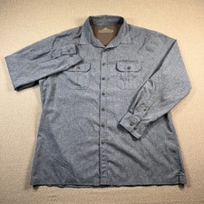 Croft & Barrow Quick Dry Shirt Mens XL Blue Long Sleeve Outdoors Stretch Pockets picture