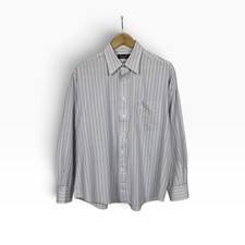 Vintage Christian Dior Monsieur Striped Shirt 16 41 L Embroidered Logo Retro picture