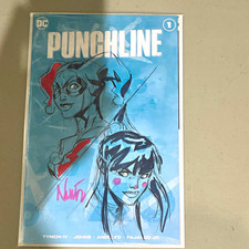 Punchline #1 Original Sketch Cover Harley/Punchline Signed by Eddie Nunez w/ COA picture