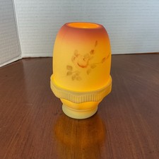Fenton Uranium HP Roses on Burmese 2 Pc. Fairy Light Votive Holder 5” picture