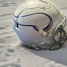 Jordan Addison Auto Winter Warrior Speed Replica Helmet- Vikings* Radtke Sports picture