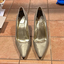 Calvin Klein Collection Gold Metallic Pointed Toe Slip-On Stiletto Pumps 9B picture