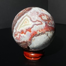 266G Natural Mexican agate Ball Quartz Crystal Sphere Reiki Crystal Decor Gift picture