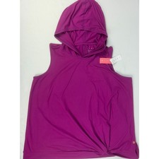 Lane Bryant LIVI Soft Sleeveless Hoodie 22/24 Magenta Twist Hem NWT picture