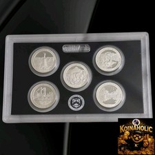 2011 S Silver Proof Parks Quarter Set ATB No Box or COA 5 Coins 90% SILVER picture
