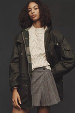 Barbour Sz 10/12/14 Aberford Women’s Wax Hooded Jacket Waxed Coat Anthropologie picture
