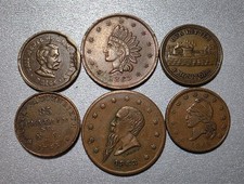 1863 Civil War Token Lot Group Monitor McClellan Gustavus New York Navy Cud picture
