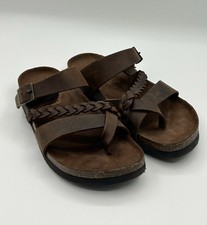 New Mountain Sole By White Mountain Taupe Braided Leather Sandals Women’sSize 7M picture