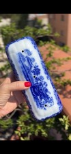 Rare Antique Copeland & Garrett Blue Transferware Toothbrush Box Lid , c. XIX  picture
