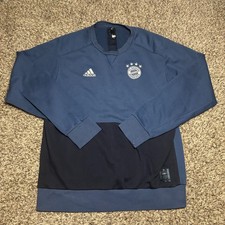 Adidas FC Bayern München Men’s Sweatshirt ~ Blue Size XL 3-Stripes & Logo picture