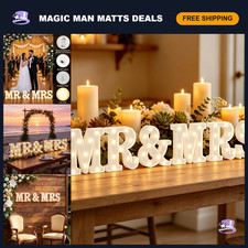 LED Light Up Mr & Mrs Letters - Wedding Table Sign, Marquee Decor, Battery Opera picture