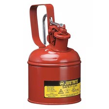 Justrite 10101 Type I Safety Can, Galvanized Steel, 1 Qt, Trigger Handle, picture