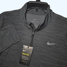 NEW Nike Dri-FIT 1/4 Zip Pullover Mens Medium Lightweight Space Dye 940177-010 picture