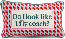 Needlepoint Decorative Throw Pillow - Fly Coach - 9