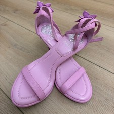 Vince Camuto Lavender Pink Floral Embellished Leather Ankle-Strap Heels - 7 picture