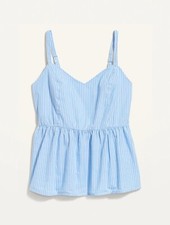 Old Navy Women’s Striped Smocked Babydoll Cami Swing Top Size XL $25 picture
