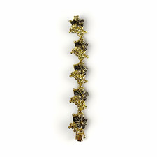 Vintage Sarah Coventry Bracelet Black Enamel Flowers Gold Tone Grape Clusters  picture
