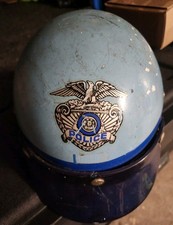 Vintage 1960s NYPD Buco Motorcycle Helmet Half Shell Cop Police Gear Guardian picture