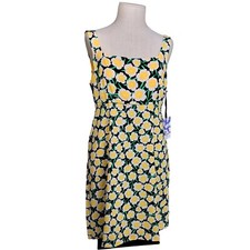 Diane von Furstenberg Dress Womens 10 Sleeveless Square Neck Yellow Black NWT picture