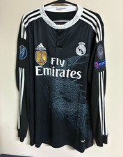 Ronaldo #7 Real Madrid 2014/2015 UCL Long Sleeve Black Jersey Dragon SMALL picture
