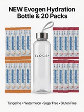 Evogen Hydration Bottle + 20 Electrolyte Powder Sticks Watermelon Tangerine picture