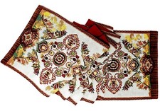 Tache Elegant Red Orange Ornate Paisley Medallion Woven Tapestry Table Runner picture