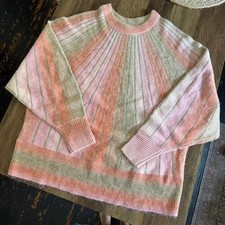 Vintage Cato pastel knit sweater with gold stitching picture