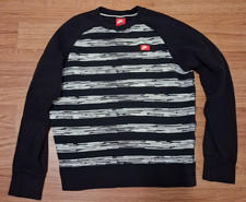 Nike AW77 Speed Stripe Crew Men’s Medium Black/White Sweatshirt - Red Tag picture