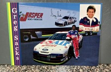 Vintage 1994 USAir #77 Ford Greg Sacks Jasper Motosports 7.25x5 Hero Card NASCAR picture