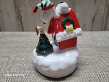 Vtg Snoopy Peanuts '87 Christmas Music Box Woodstock Doghouse Willitts Schulz picture