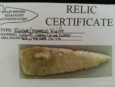 Papered Cen Texas Ensor Knife Arrowhead Prehistoric Artifact  P14 picture