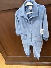 Baby Gap Blue Corduroy Polyester Long Sleeve Button Sleeper 18-24M picture