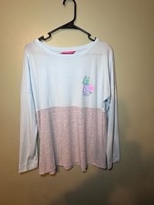 Lilly Pulitzer Women’s M XX Lilly Colorblock Long Sleeve Top Pineapple Applique picture
