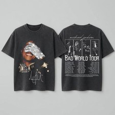Michael Jackson Bad World Tour Vintage 90s Double Sided King Of Pop Graphic Tee picture